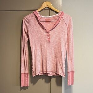 Y2K American Eagle Hooded Henley